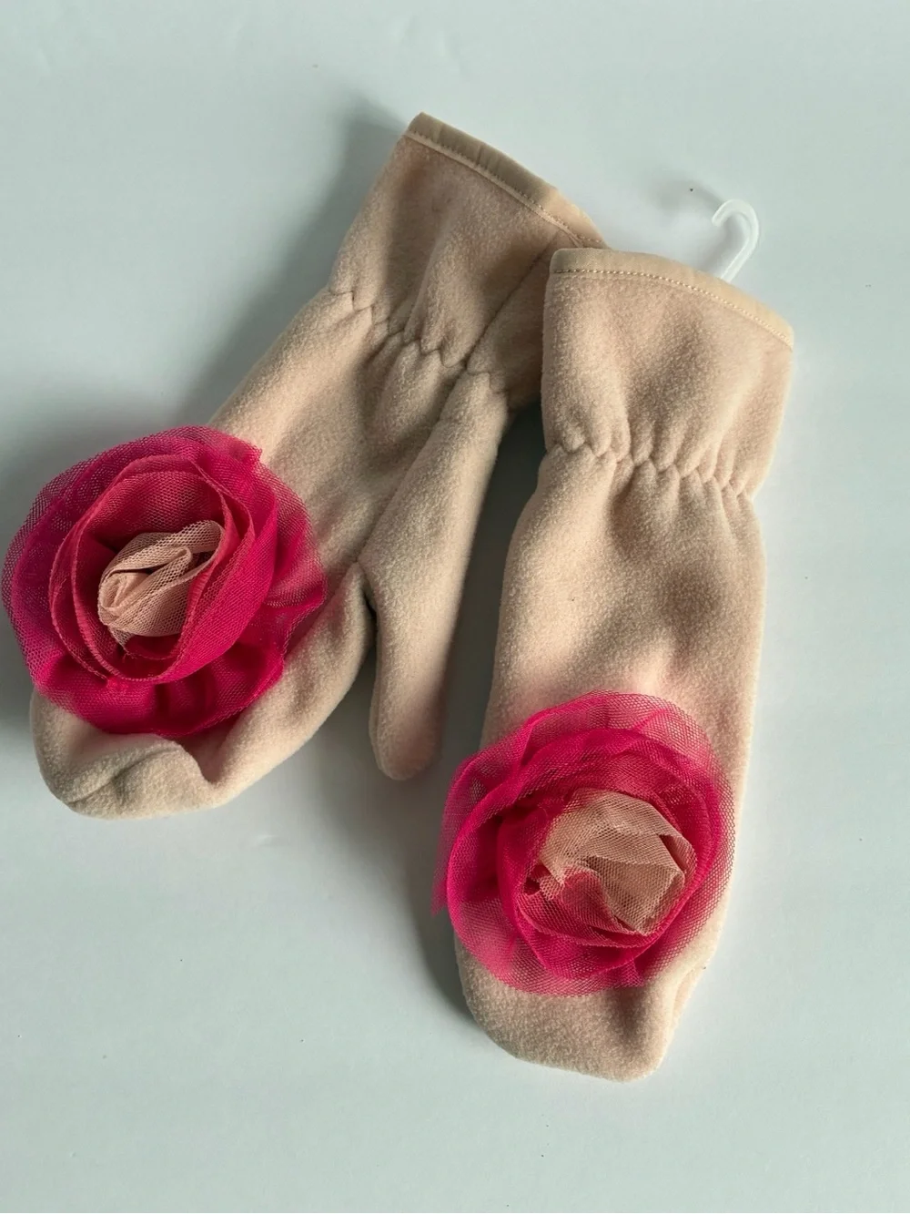 Gap Kids Girls Holiday 2011 Pink Roses Fleece Scarf Mittens Set Large 10 NEW NOS